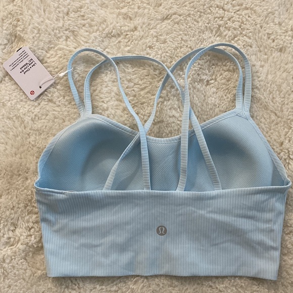 ❤️ Lululemon Like a Cloud Ribbed Longline Bra B/C Cup, Powder Blue Size 8 NWT - Picture 3 of 7